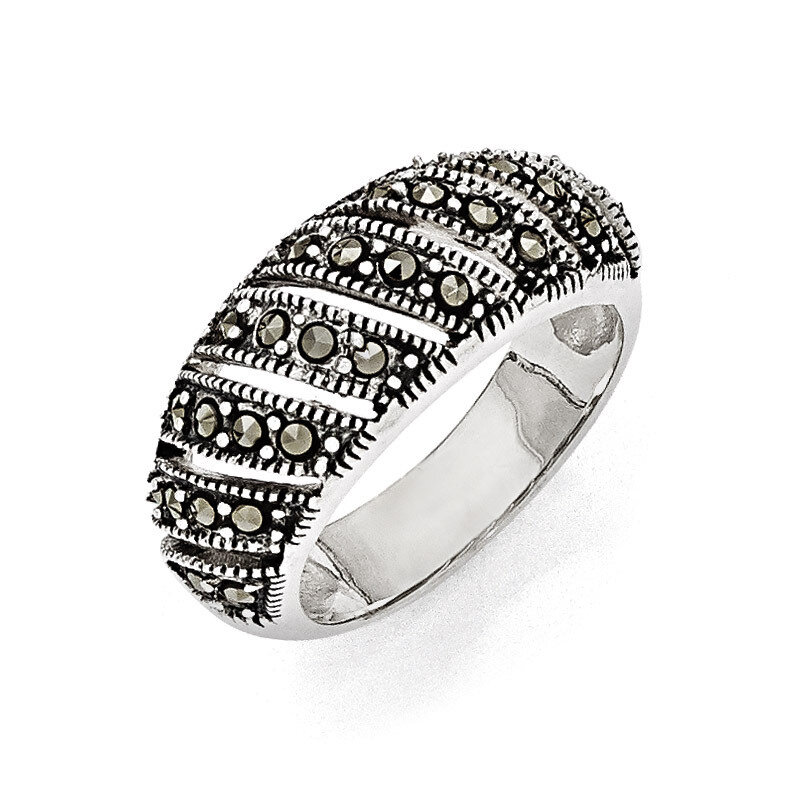 Marcasite Domed Ring Sterling Silver QR5890-6