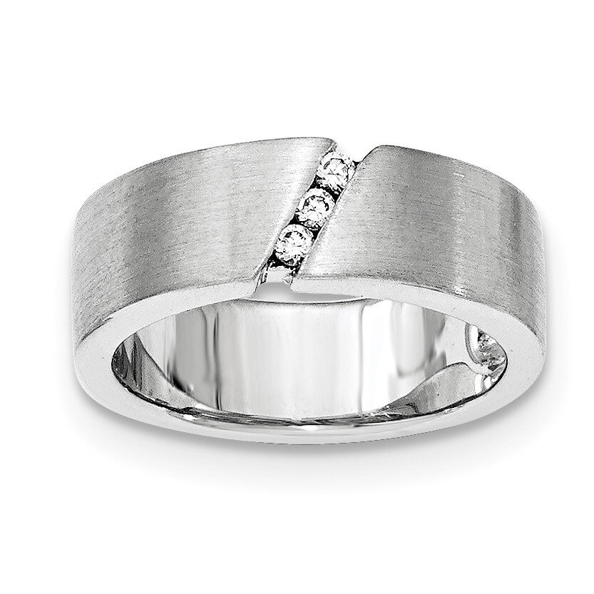 Brushed CZ Ring Sterling Silver QR5991-6