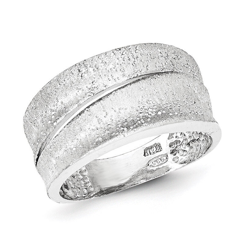 Brushed &amp; Textured Fancy Ring Sterling Silver QR6135-6