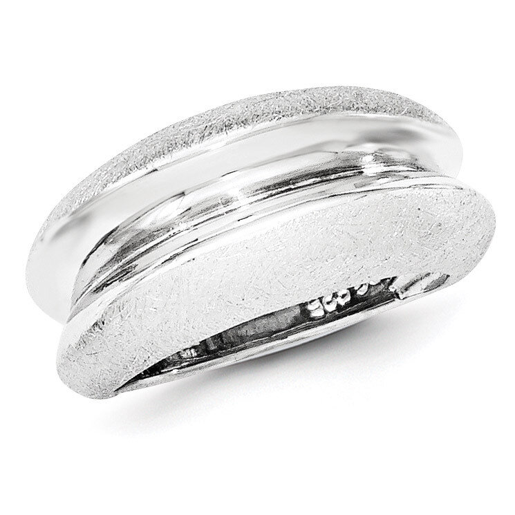 Polished &amp; Satin Ring Sterling Silver QR6144-6
