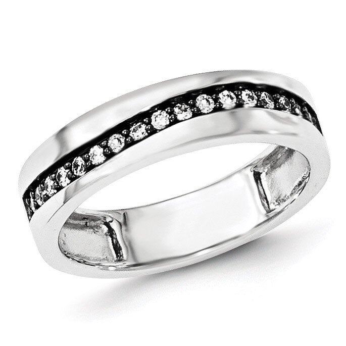 CZ Channel Ring Sterling Silver QR6188-6