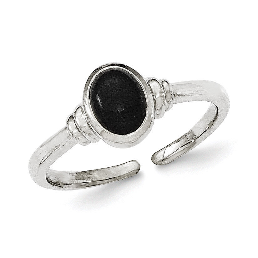 Black Agate Ring Sterling Silver QR6292-7