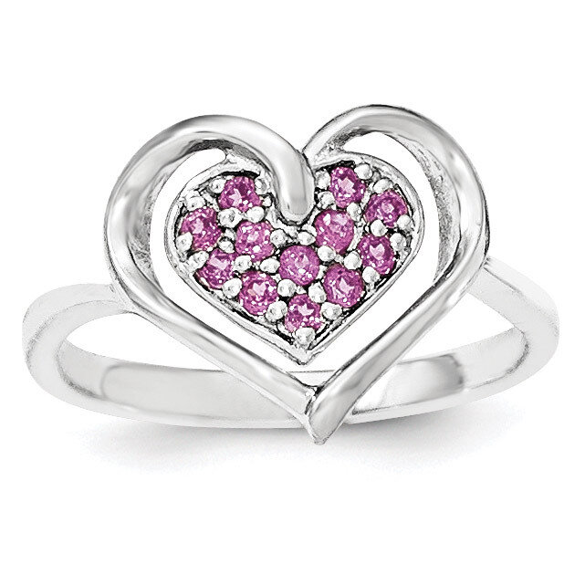 Rhodolite Garnet Heart Ring Sterling Silver QR6405RG-6