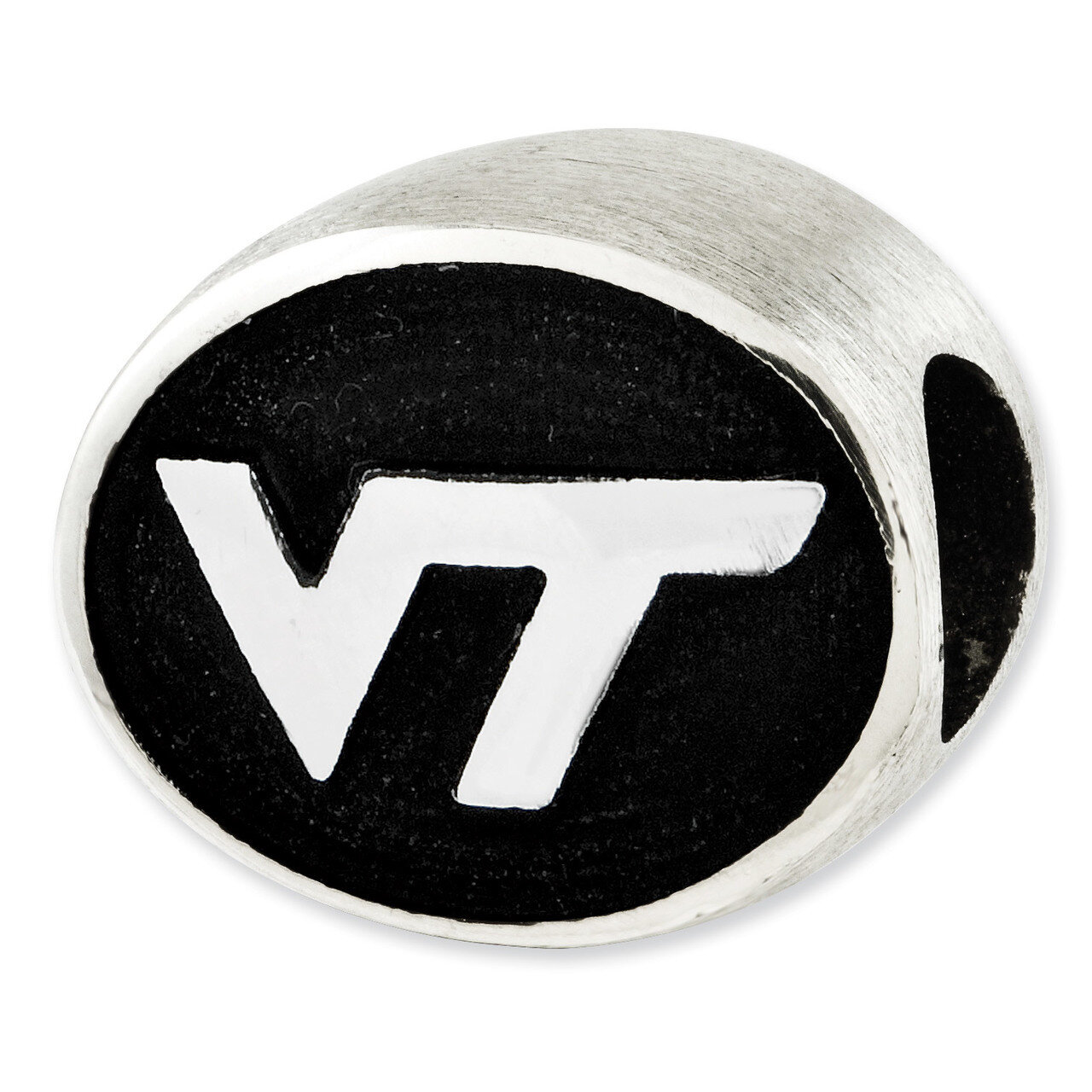 Antiqued Virginia Tech Collegiate Bead Sterling Silver QRS2031