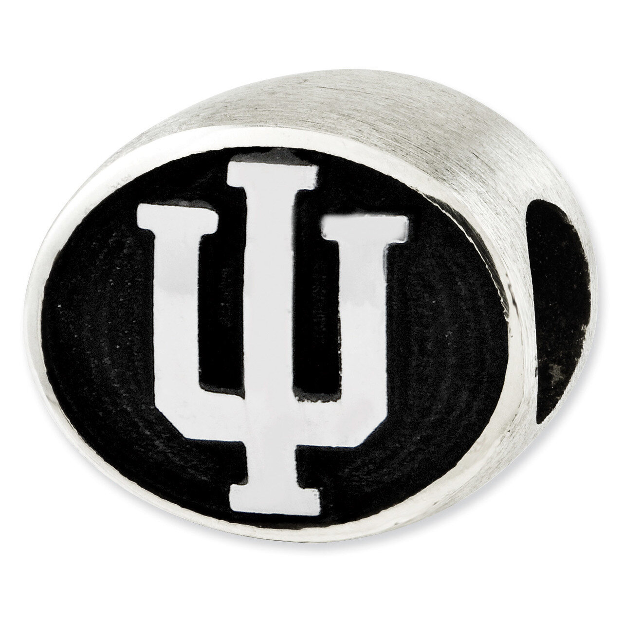 Antiqued Indiana University Collegiate Bead Sterling Silver QRS2032