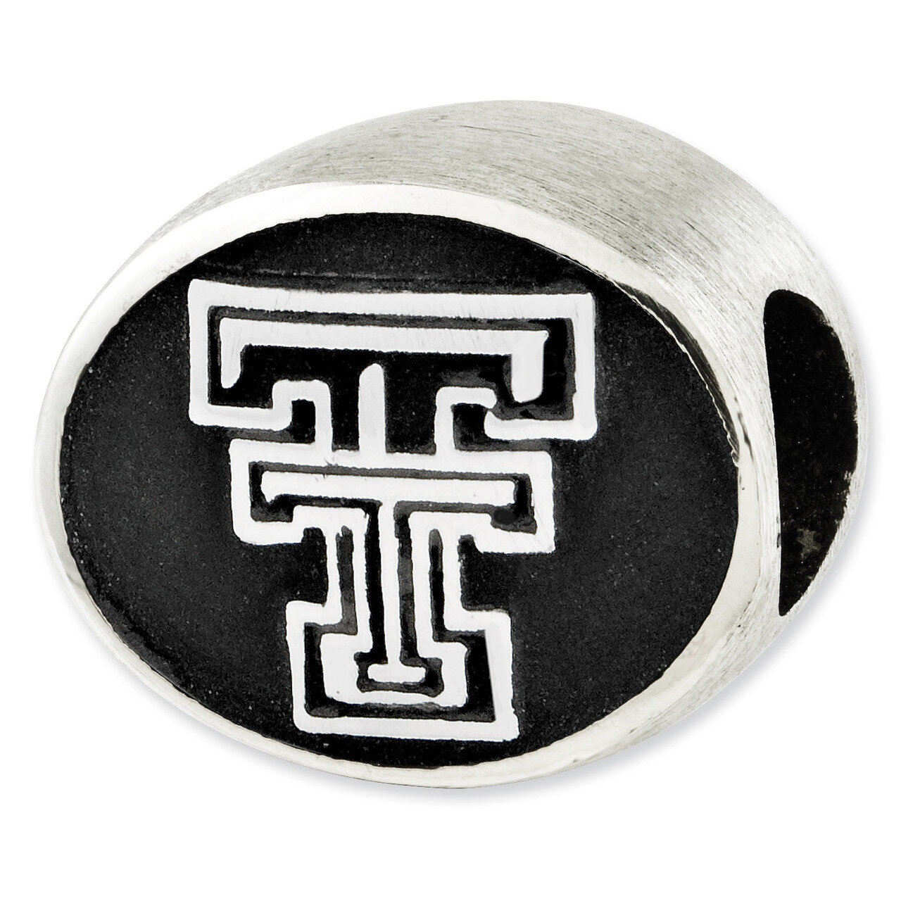 Antiqued Texas Tech University Collegiate Bead Sterling Silver QRS2036