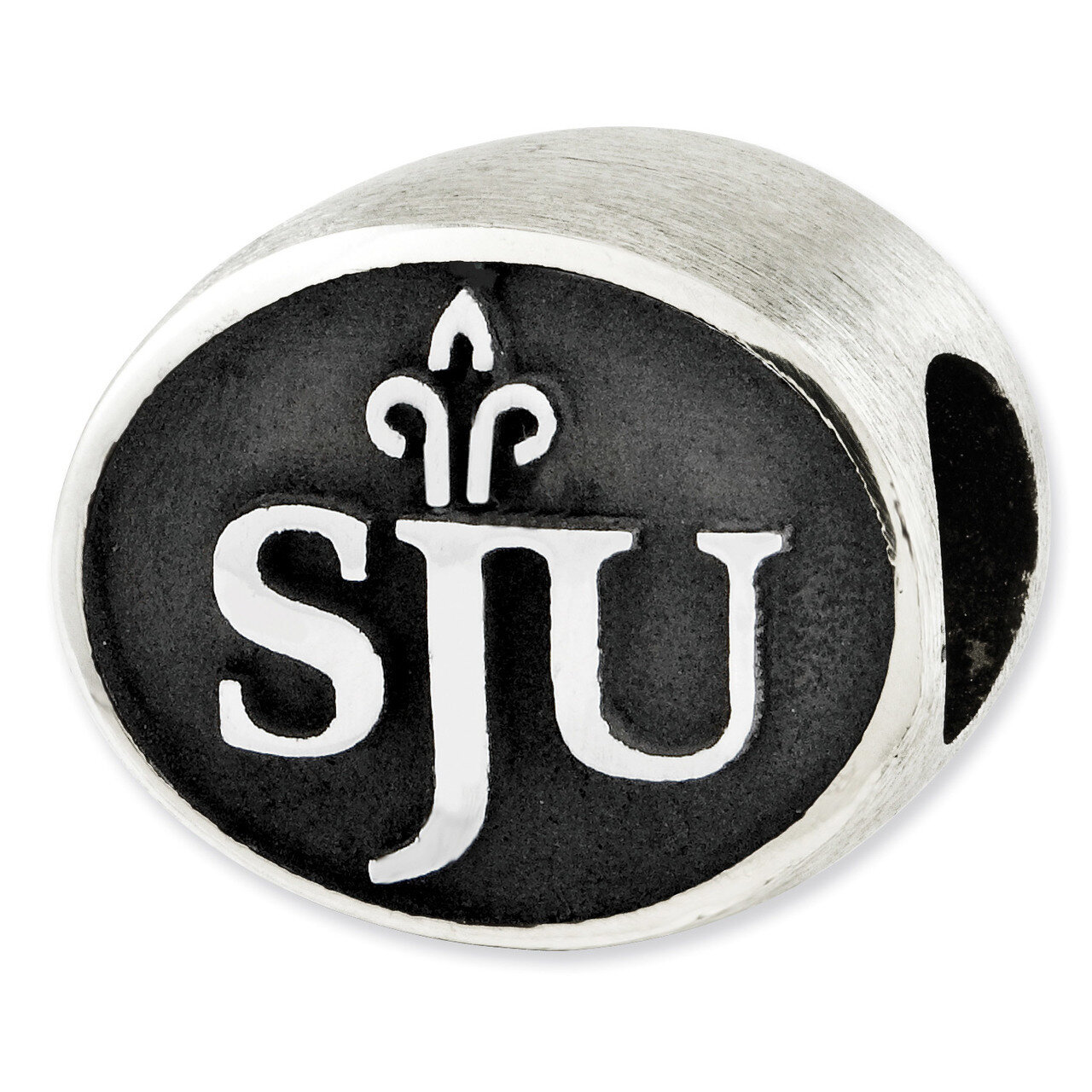 Antiqued St. Josephs University Collegiate Bead Sterling Silver QRS2043