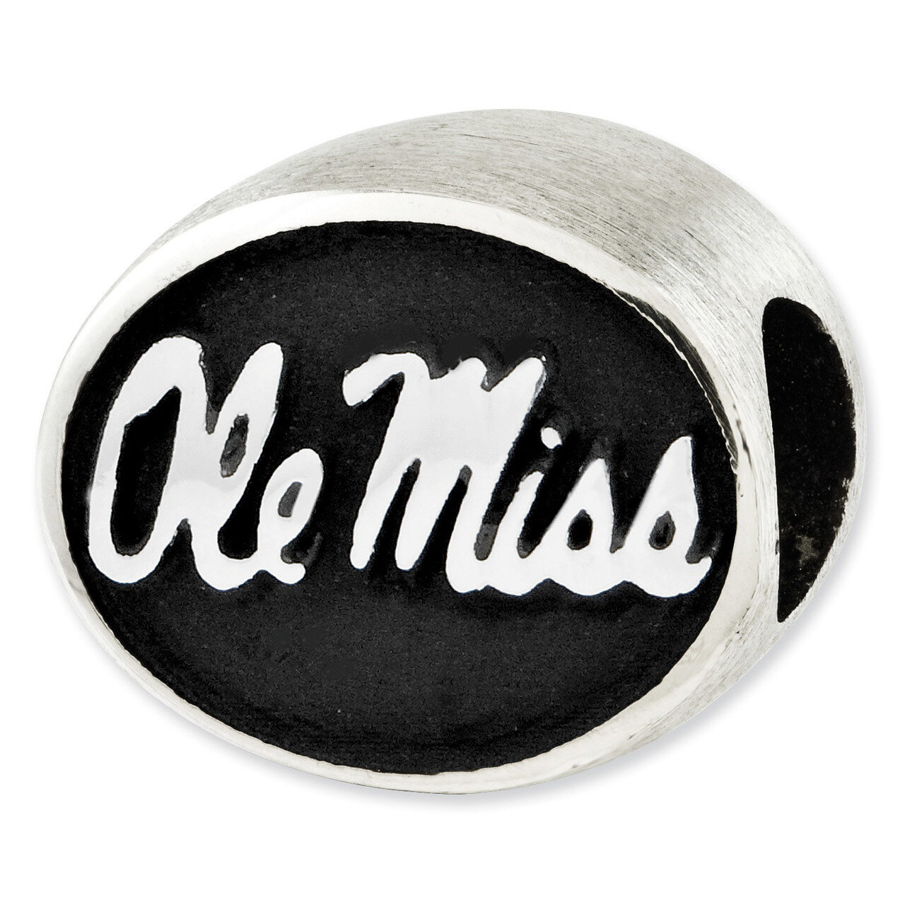 Antiqued University of Mississippi Collegiate Bead Sterling Silver QRS2048