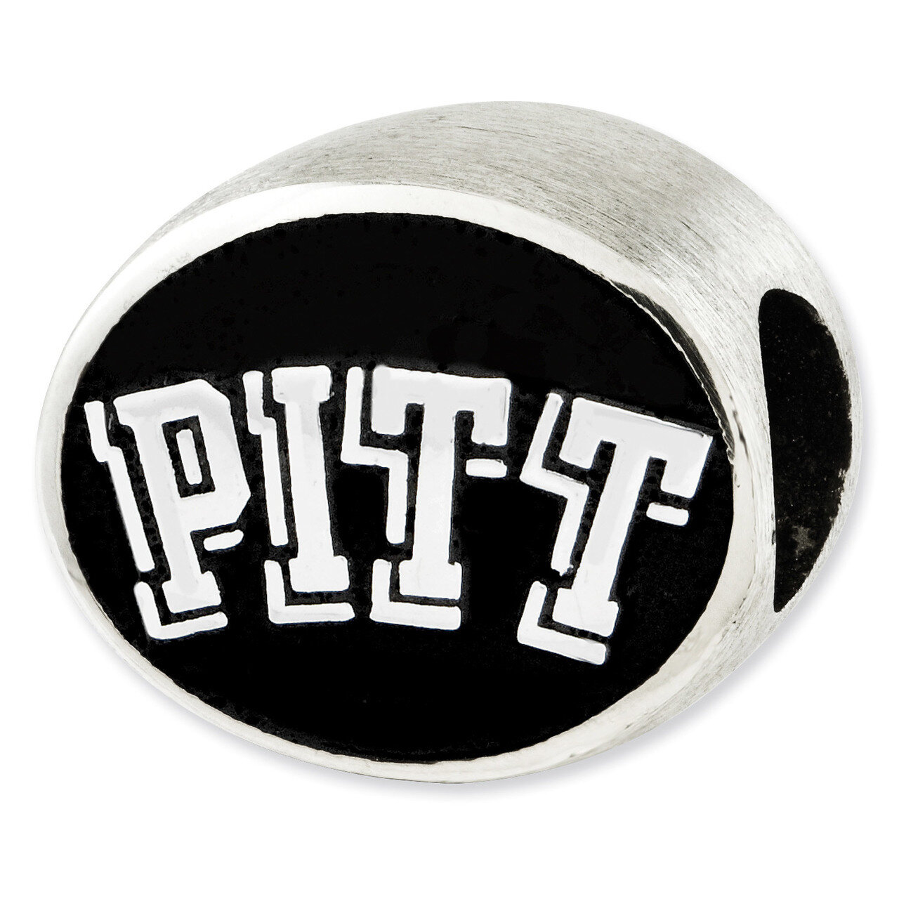 Antiqued University of Pittsburgh Collegiate Bead Sterling Silver QRS2049