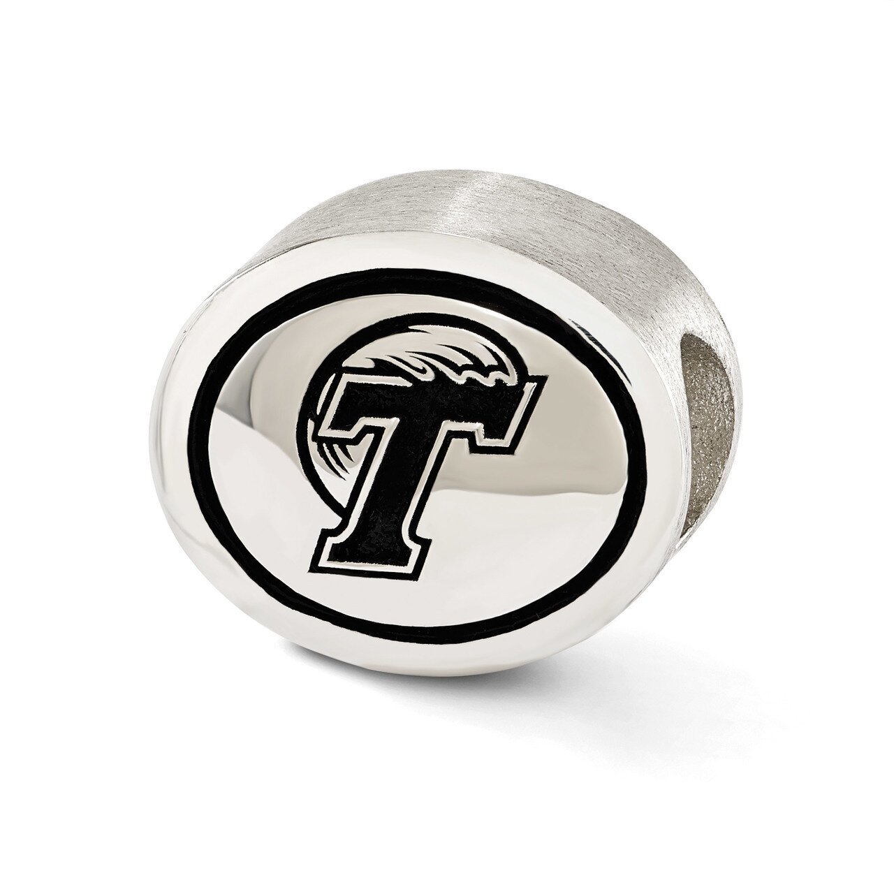 Antiqued Tulane University Collegiate Bead Sterling Silver QRS2058