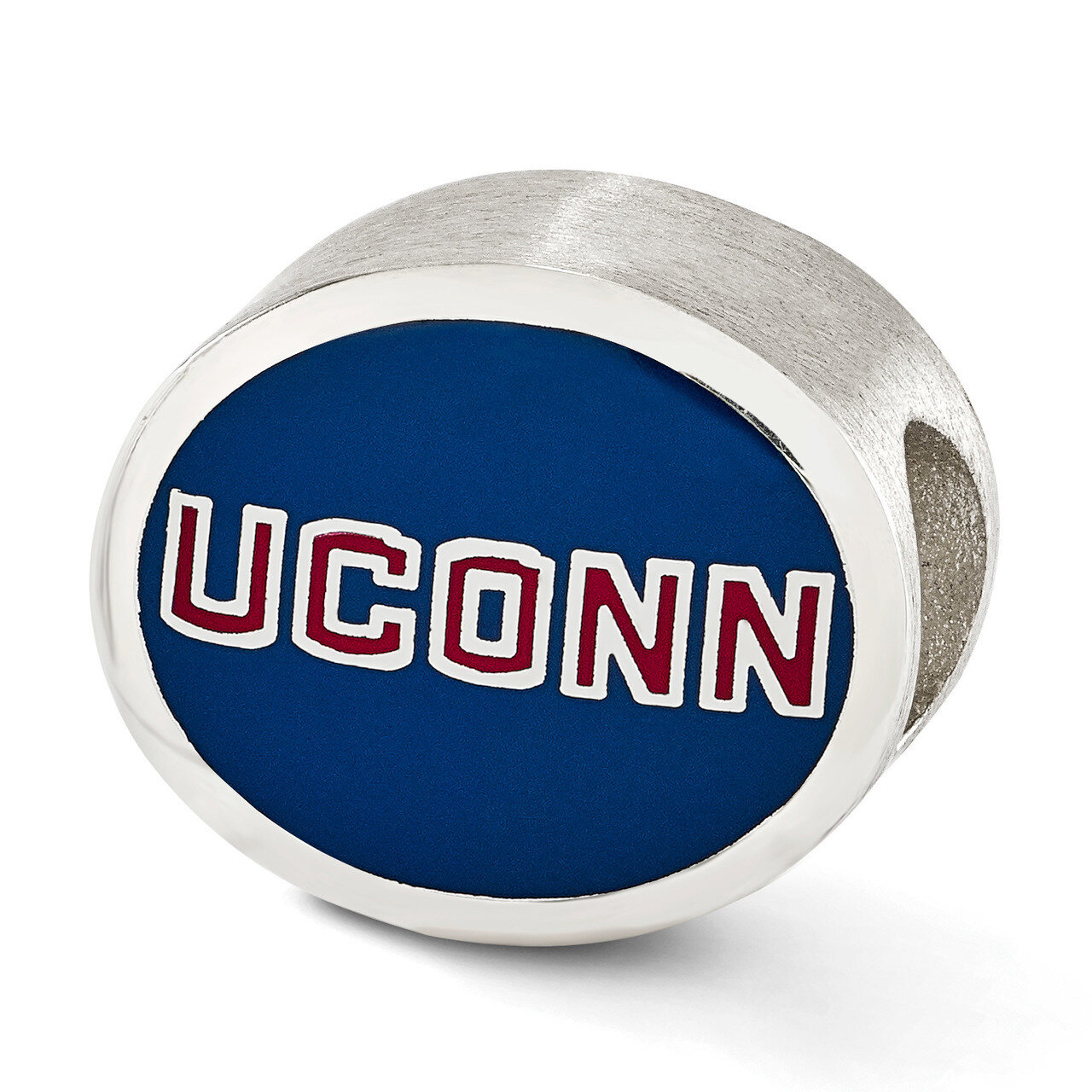 Enameled University of Connecticut Collegiate Bead Sterling Silver QRS2062E1