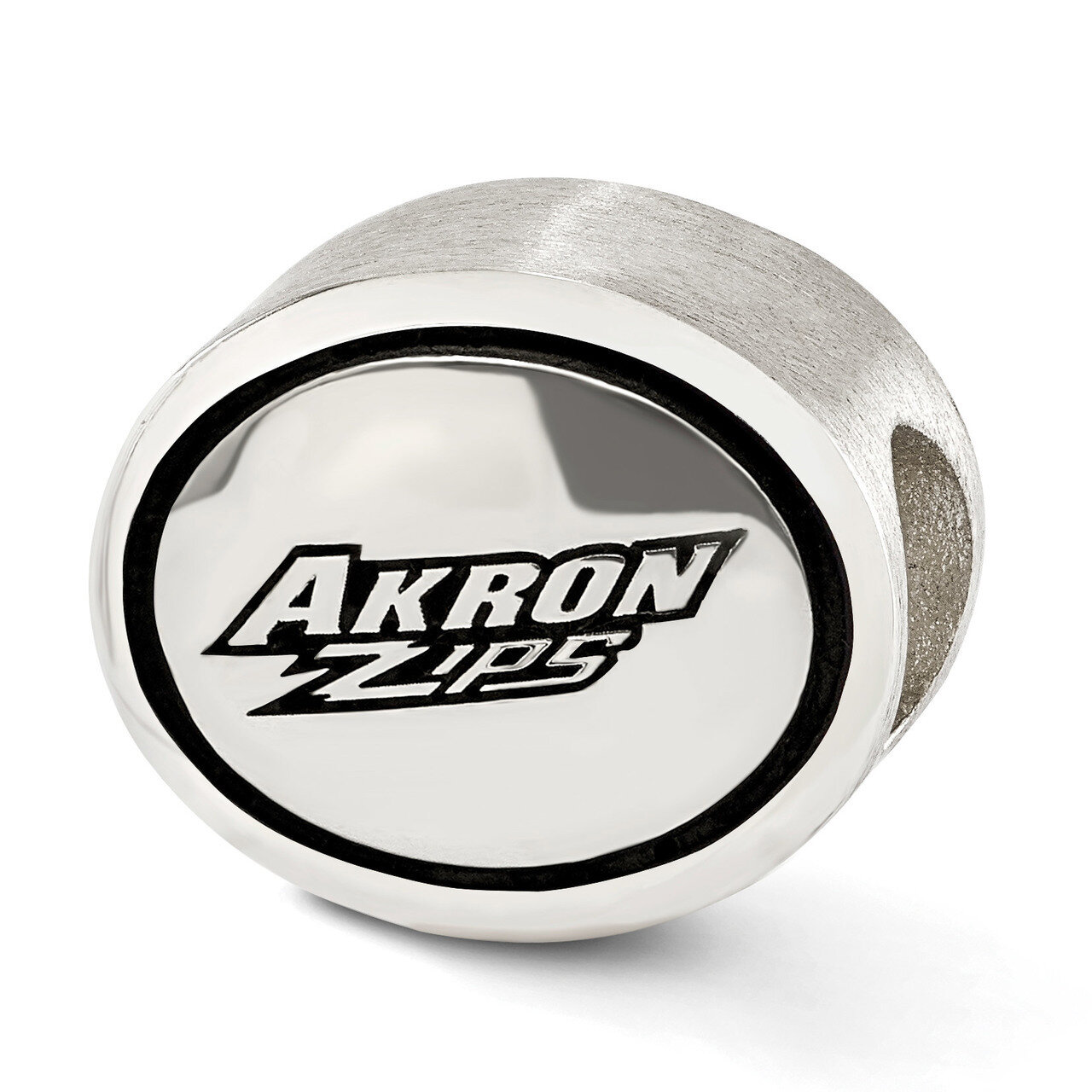 Antiqued University of Akron Collegiate Bead Sterling Silver QRS3019