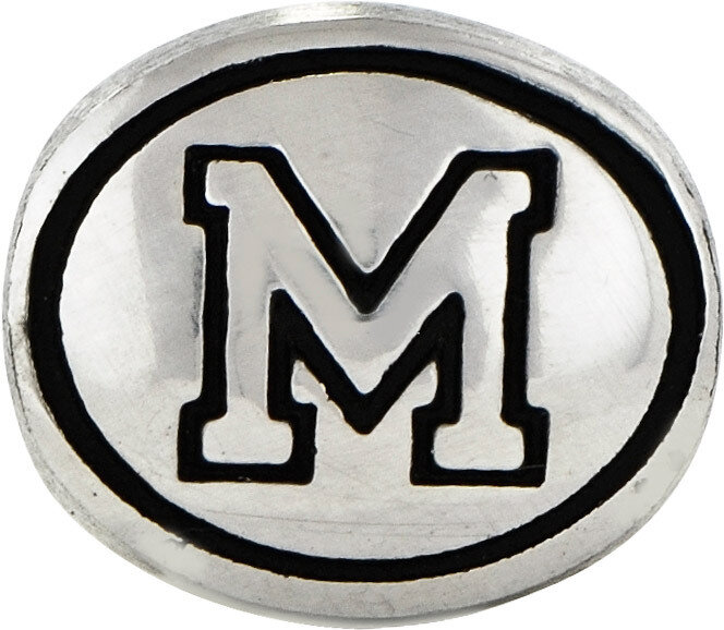 Antiqued University of Memphis Collegiate Bead Sterling Silver QRS3021