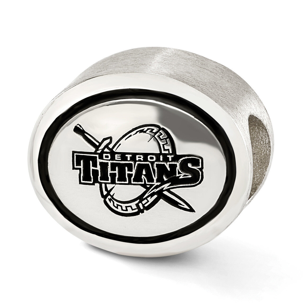Antiqued University of Detroit Mercy Collegiate Bead Sterling Silver QRS3028