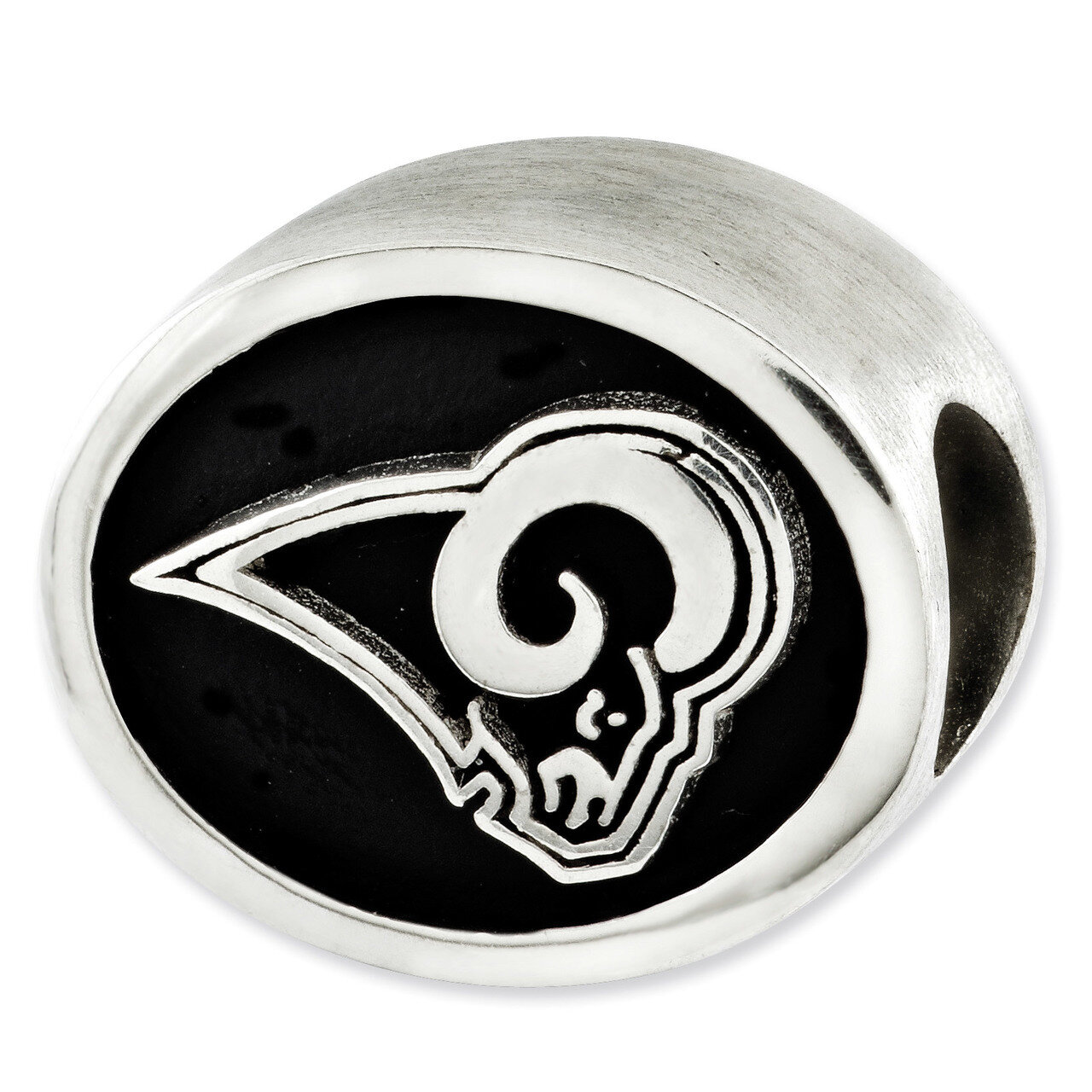 Enameled St. Louis Rams NFL Bead Sterling Silver QRS3070
