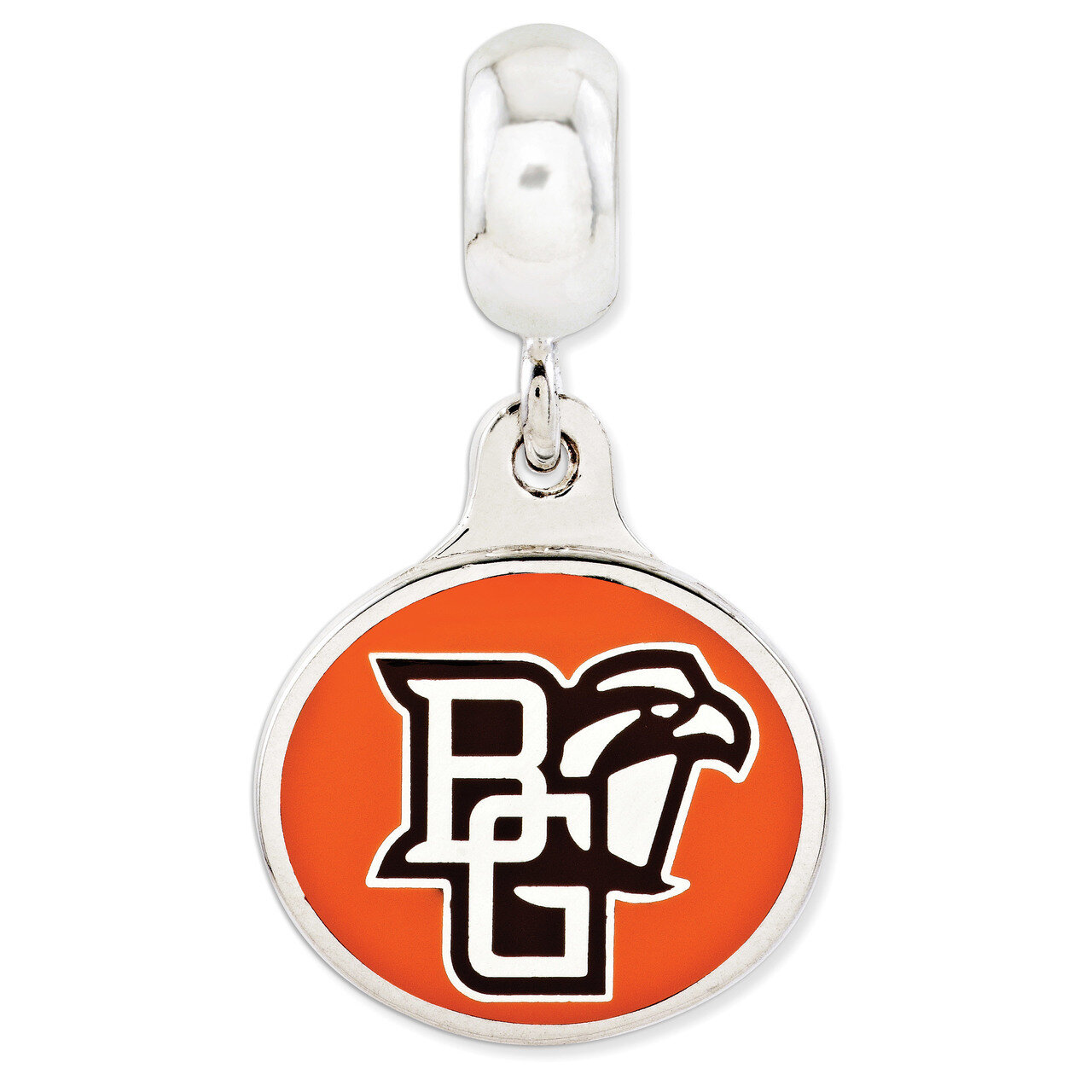 Bowling Green University Collegiate Enameled Dangle Bead Sterling Silver QRS3076