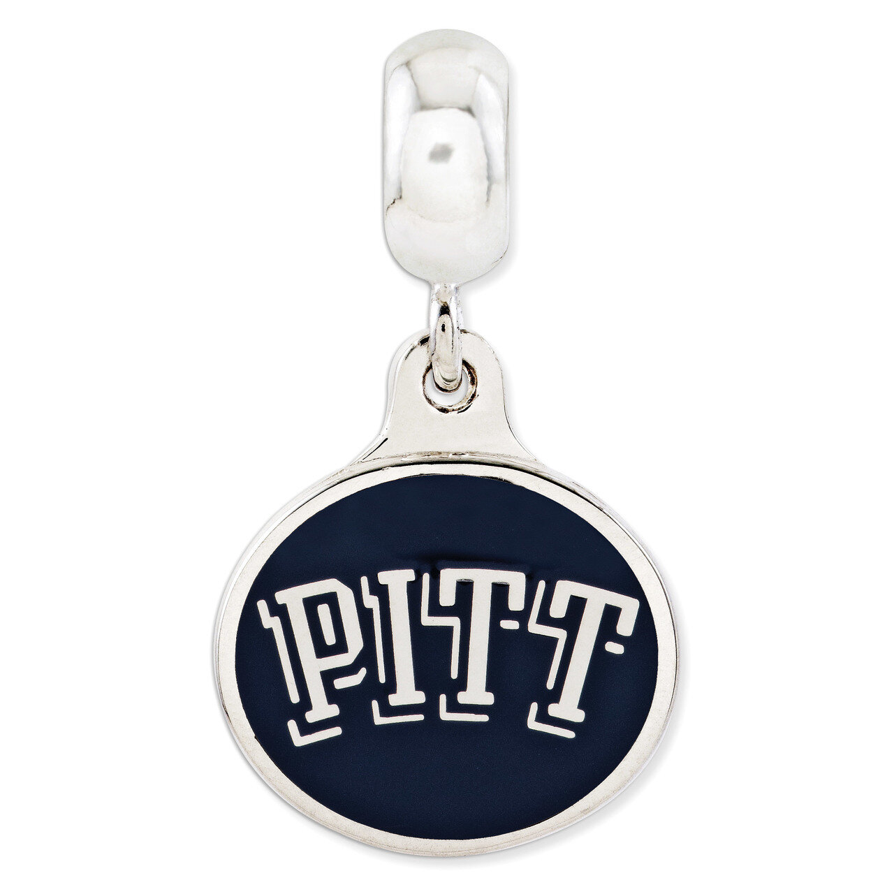 University of Pittsburgh Collegiate Enameled Dangle Bead Sterling Silver QRS3100
