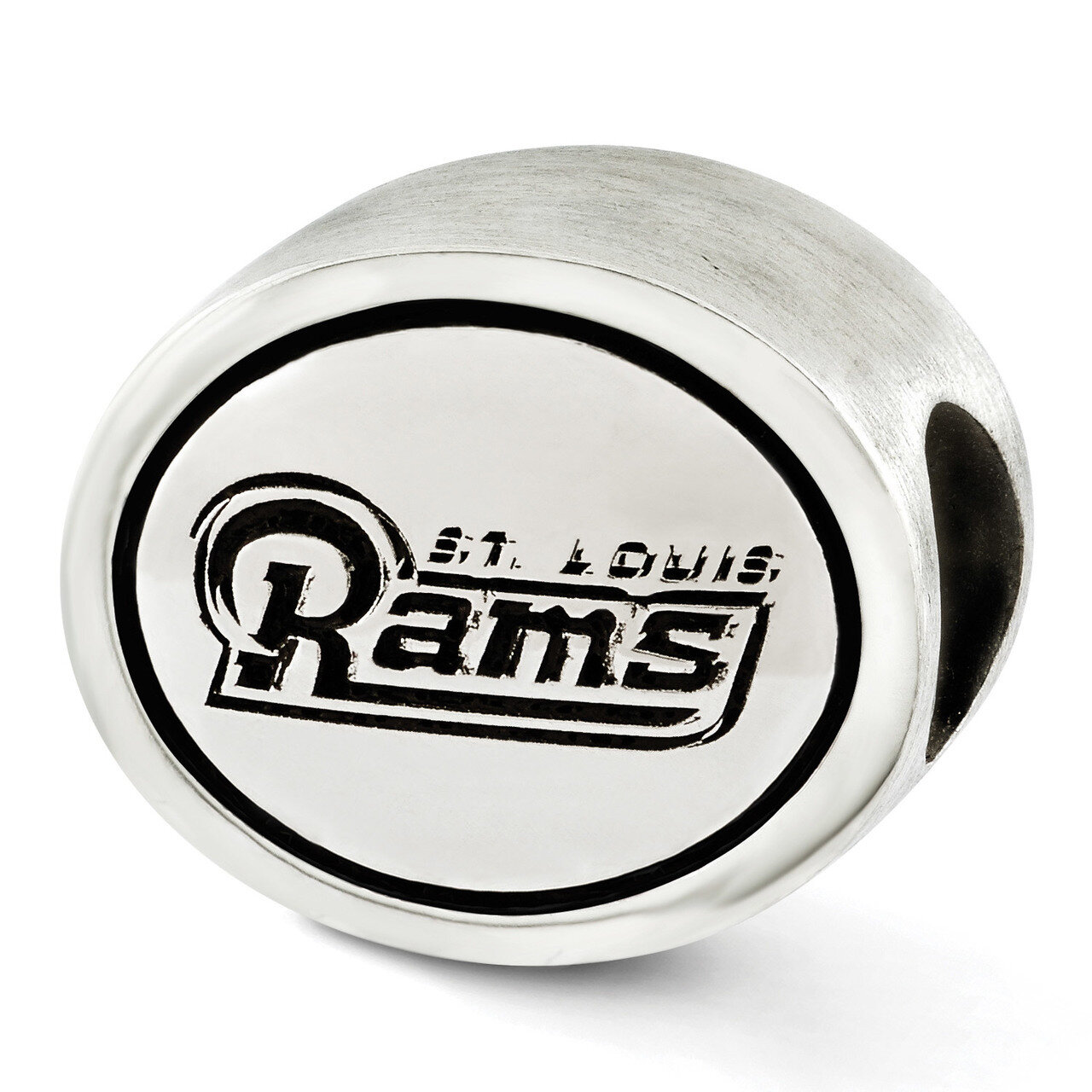 Antiqued St. Louis Rams NFL Bead Sterling Silver QRS3262