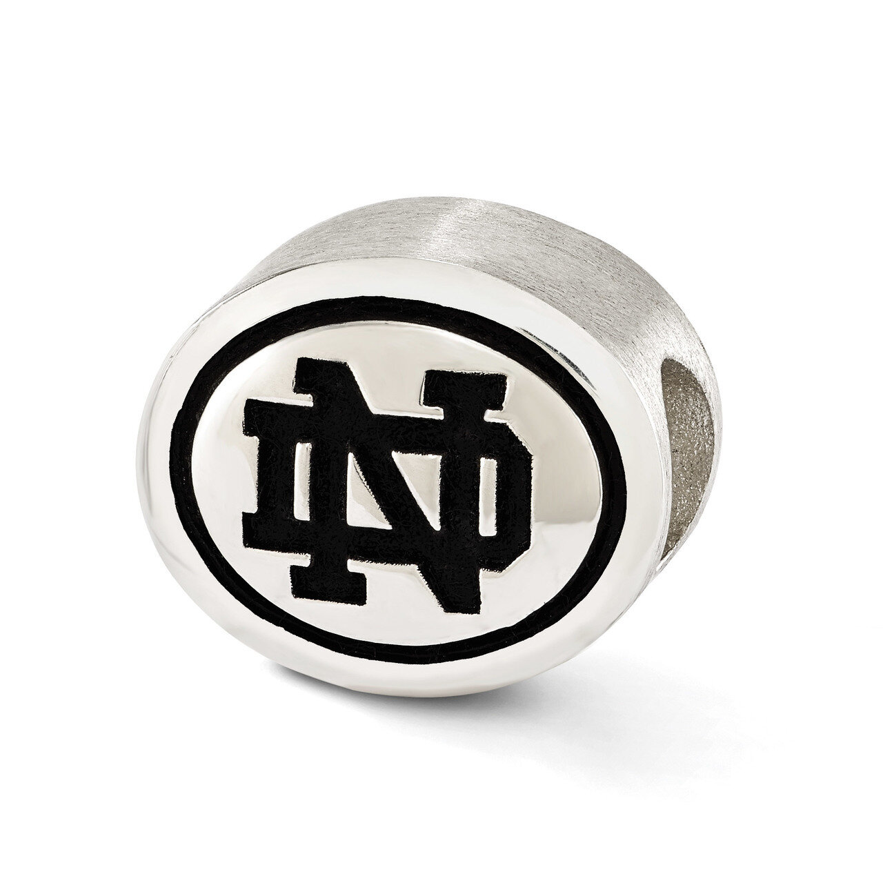 Antiqued University of Notre Dame Collegiate Bead Sterling Silver QRS3297