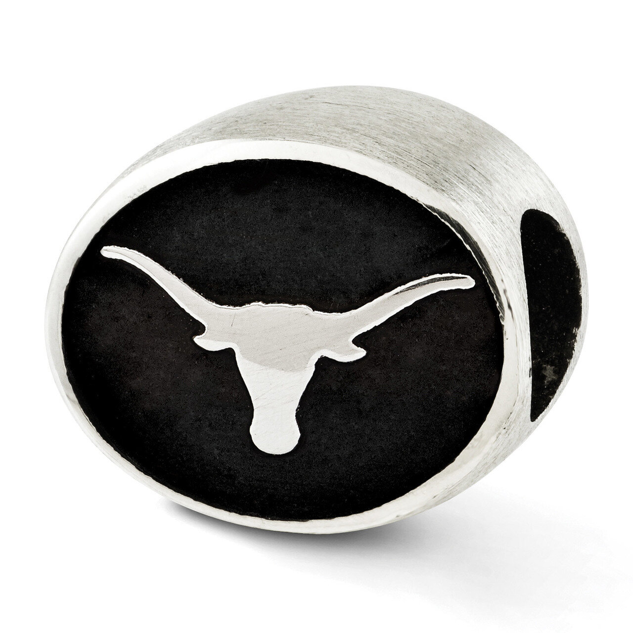 Antiqued University of Texas Collegiate Bead Sterling Silver QRS3308