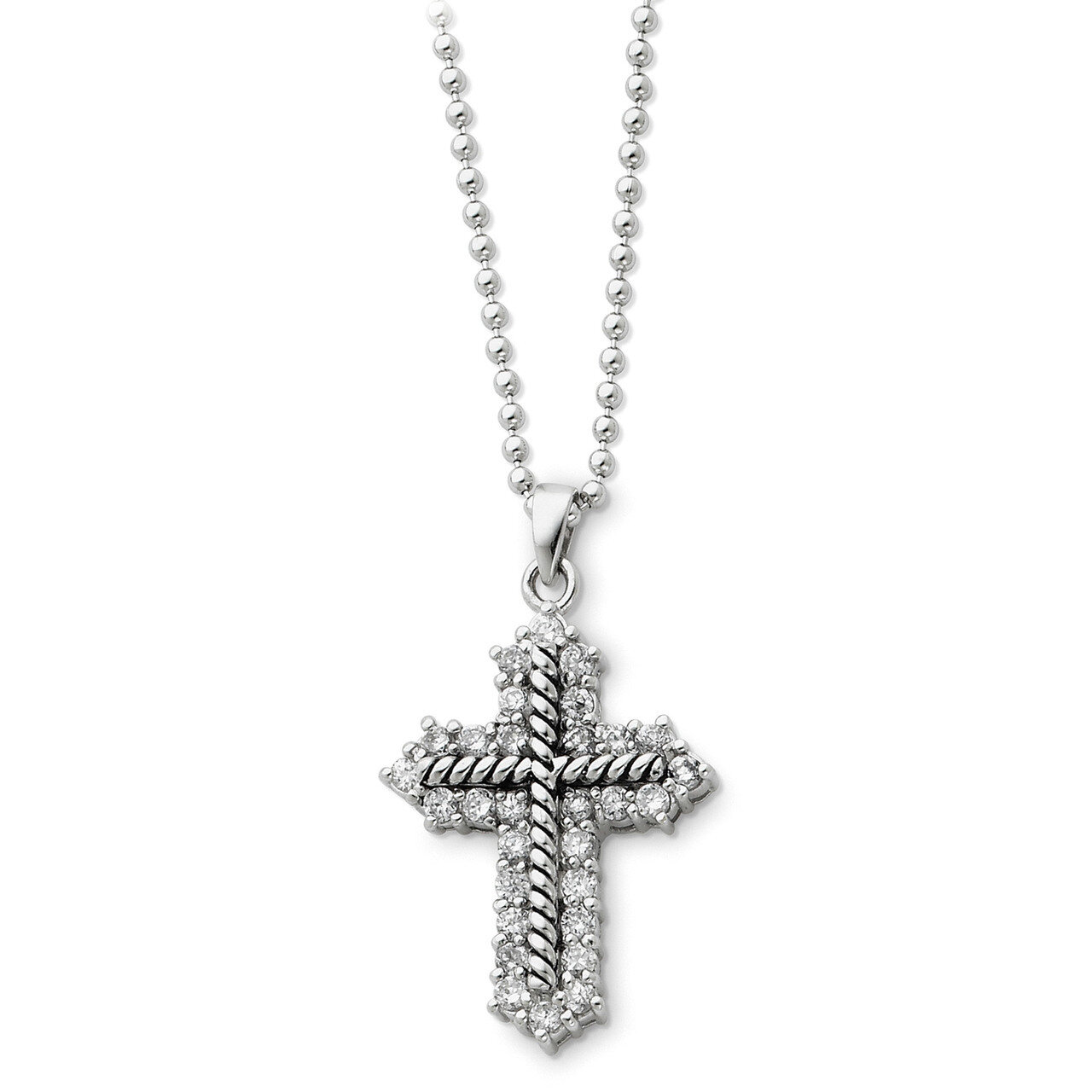 Eternal Perspective 18 Inch Cross Necklace Sterling Silver QSX108