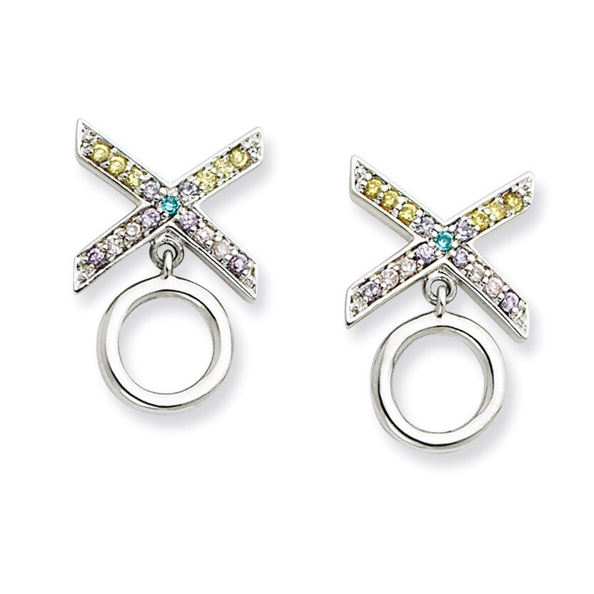 CZ Love and Kisses Earrings Sterling Silver QSX338