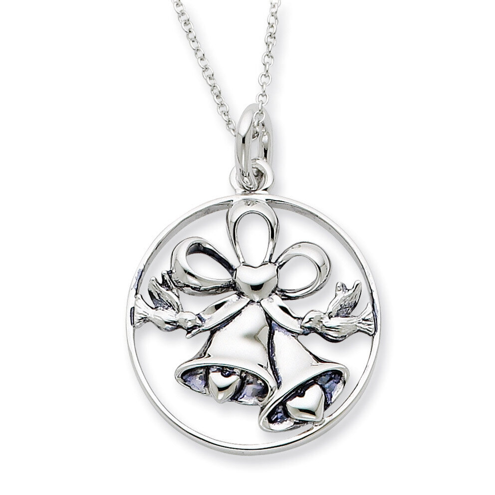 Antiqued Wedding Day Bliss 18 Inch Necklace Sterling Silver QSX344