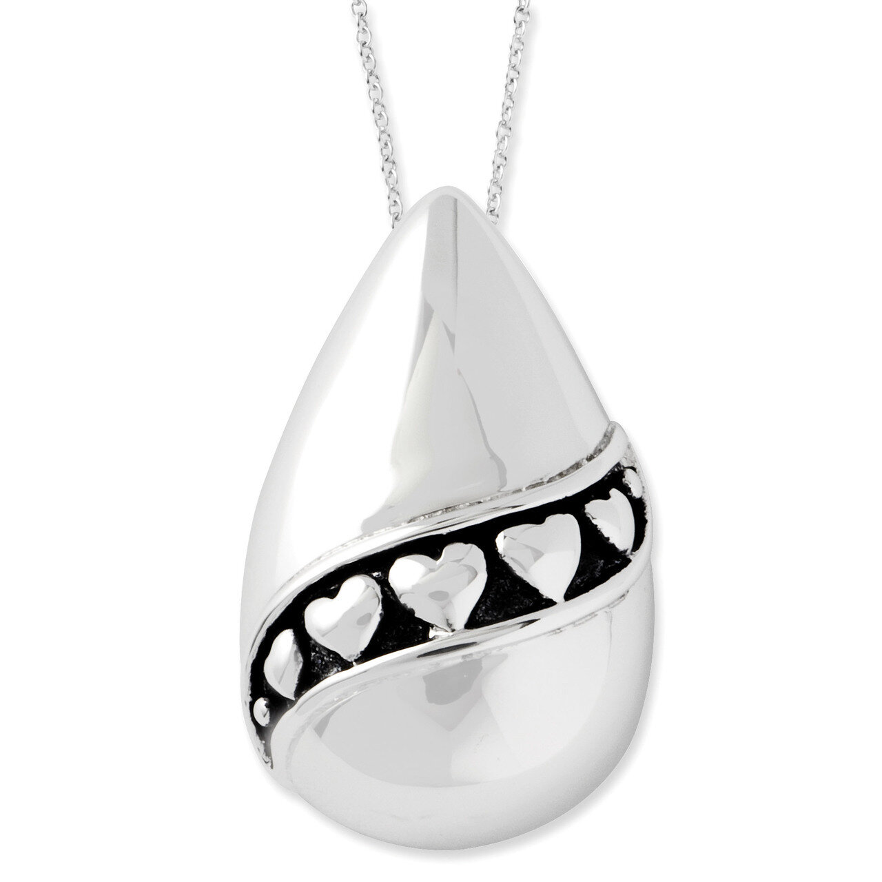 Antiqued Remembrance of Love 18 Inch Necklace Sterling Silver QSX528