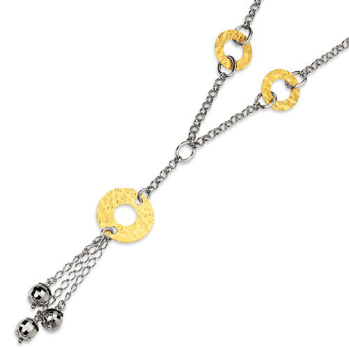 and 18K Gold-plated Fancy Necklace Sterling Silver QV408
