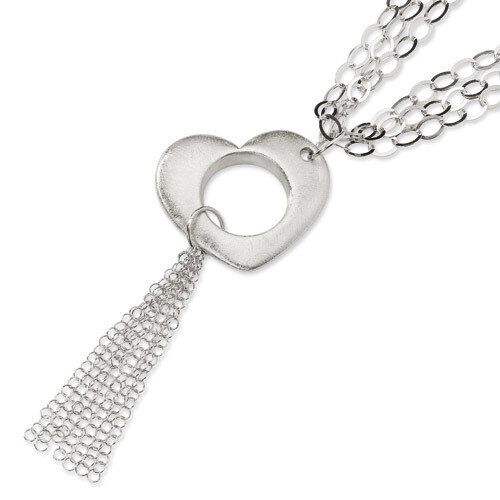 2 Extension Heart Necklace Sterling Silver QV430