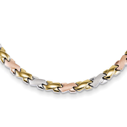 Rose &amp; Gold-plated 18 Inch Necklace Stainless Steel SRN760-18