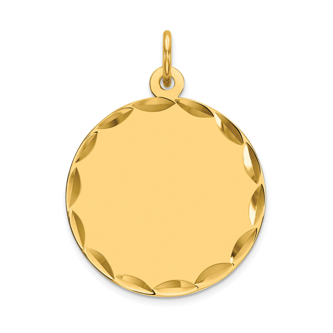Etched .009 Gauge Engravable Round Disc Charm 14k Gold XM155/09