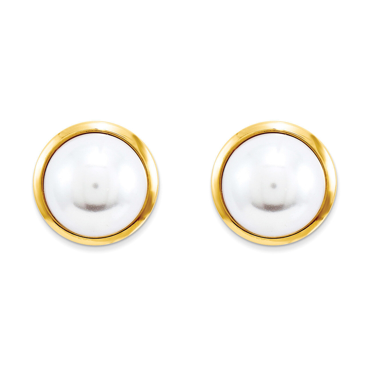 Simulated Pearl Earrings 14k Gold YE411