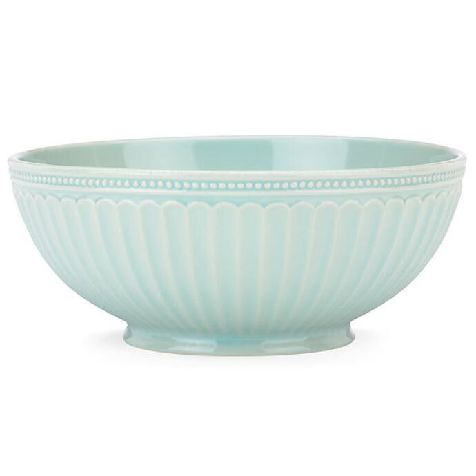 Lenox French Perle Groove Ice Blue Serving Bowl Medium 856933