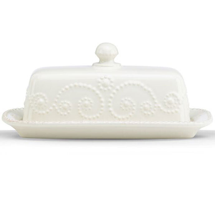 Lenox French Perle White Covered Butter 847558