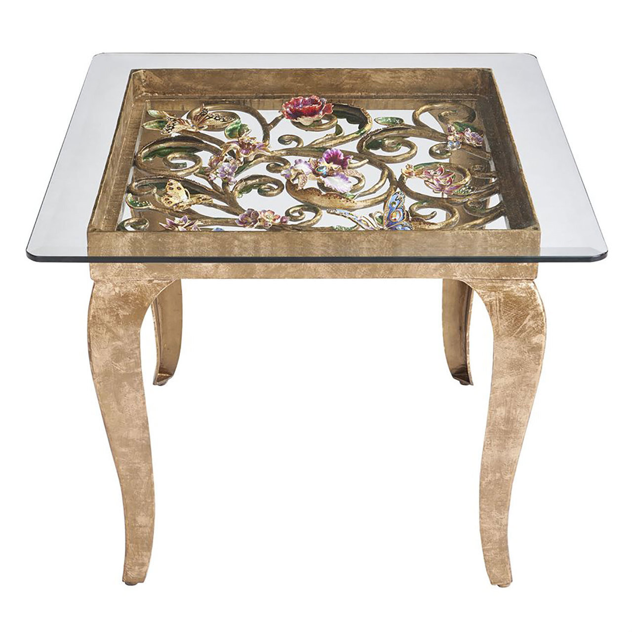 Jay Strongwater Josephine Floral Side Table SHW3324-450