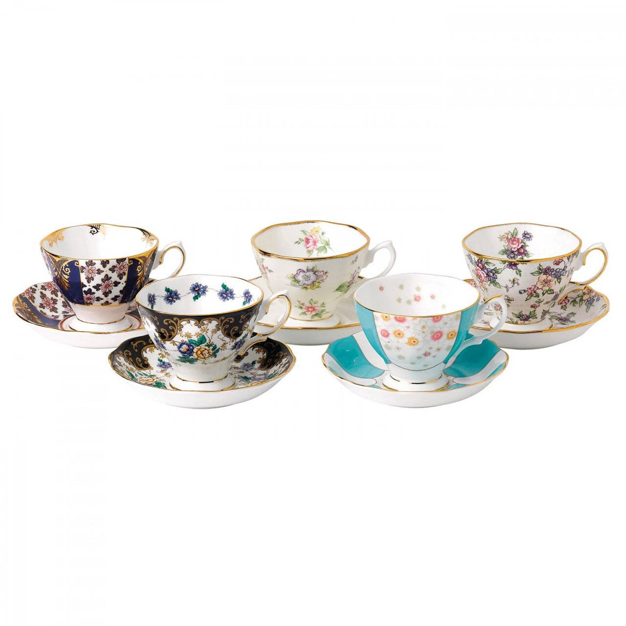 Royal Albert 100 Years 1900-1940 5-Piece Teacup & Saucer Set 40017543