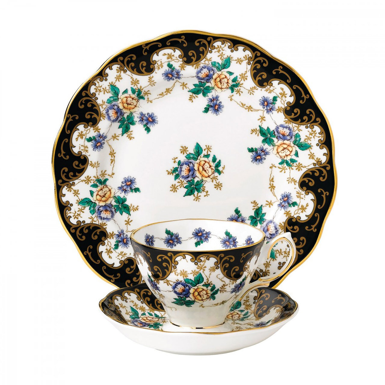 Royal Albert 100 Years 1910 3-Piece Set Teacup Saucer & Plate 8 Inch Duchess 40017587