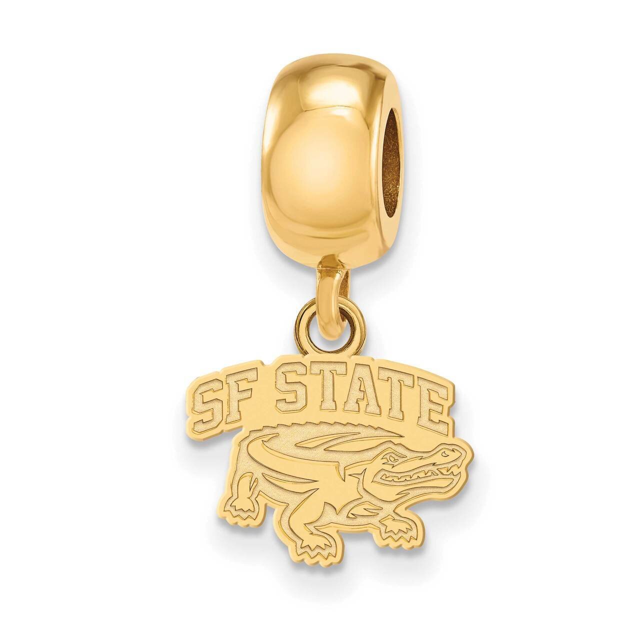 San Francisco State University Bead Charm x-Small Dangle Gold-plated on Sterling Silver GP009SFU