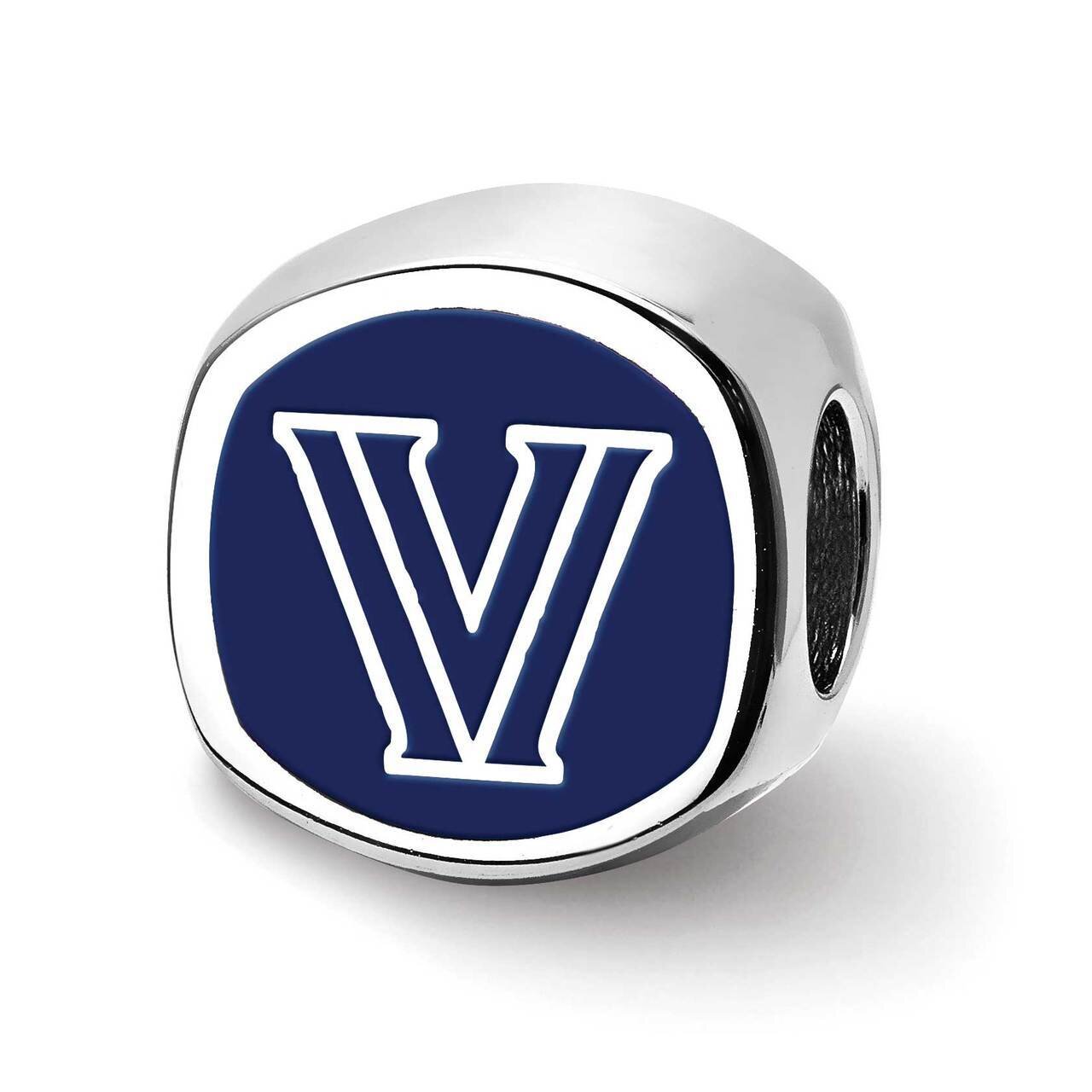 Villanova University 2-sided Enameled Bead Sterling Silver SS501VIL
