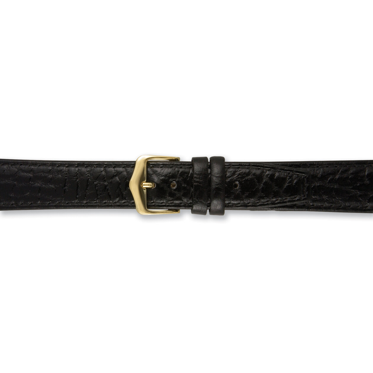 18mm Long Black Buffalo Grain Calfskin Watch Band  BA335L-18, MPN: BA335L-18,