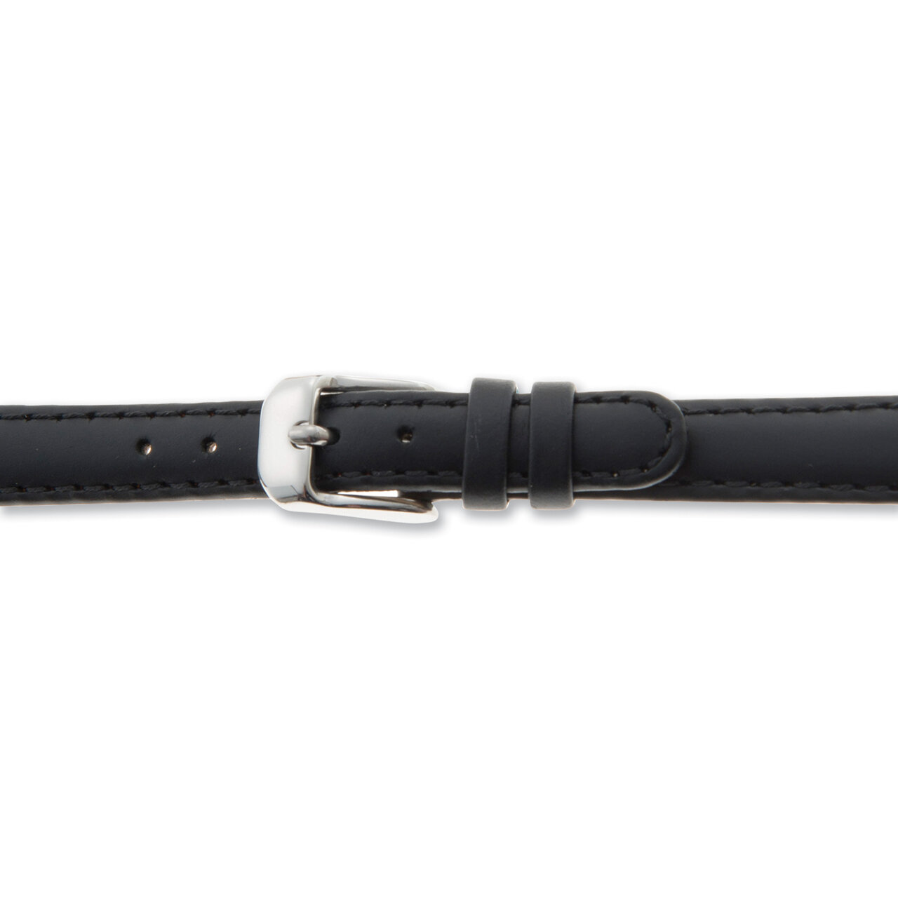 12mm Long Black Oilskin Leather Watch Band BA337L-12