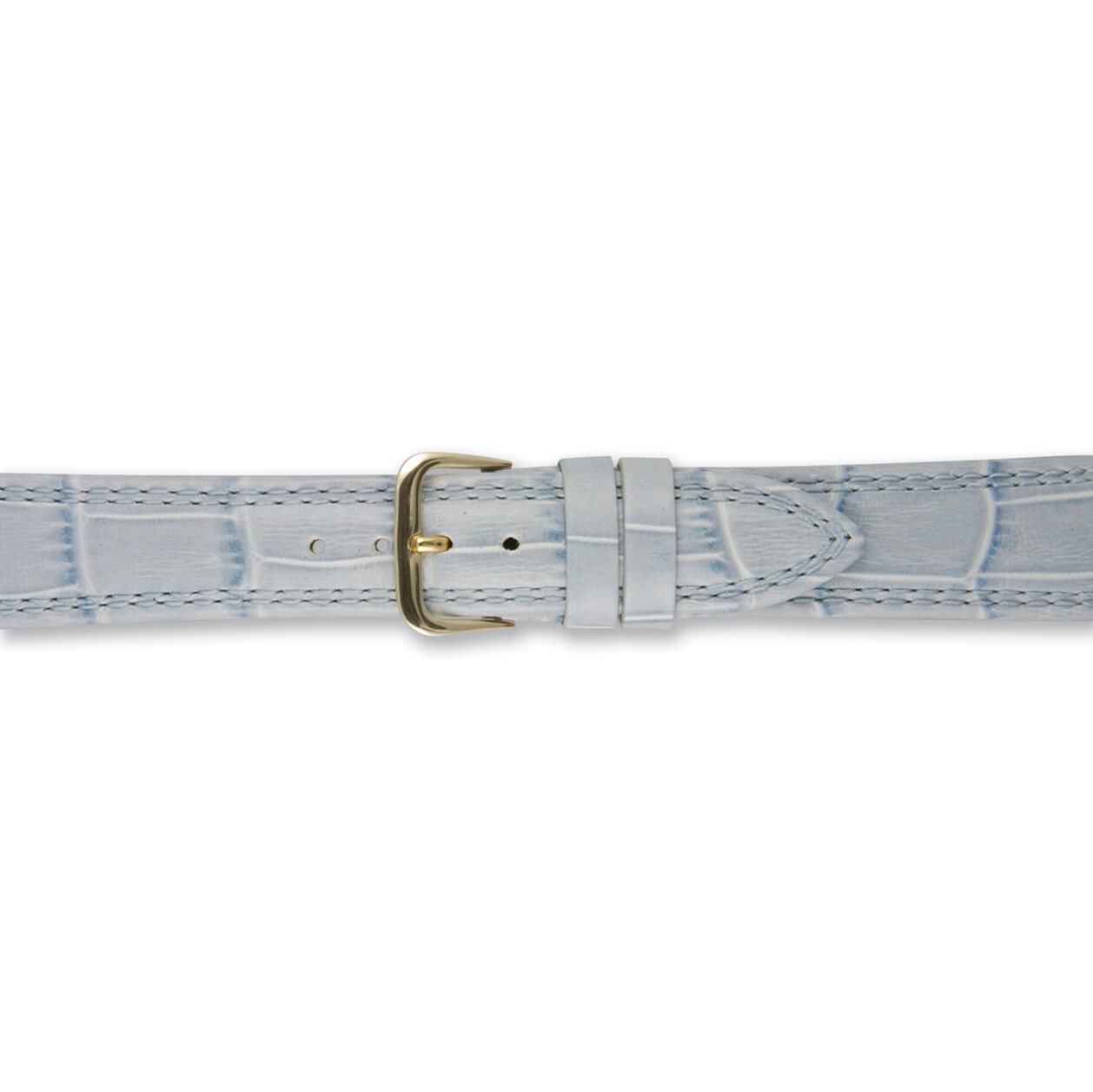 16mm Pale Blue Padded Gator Grain Calfskin Watch Band BA339-16