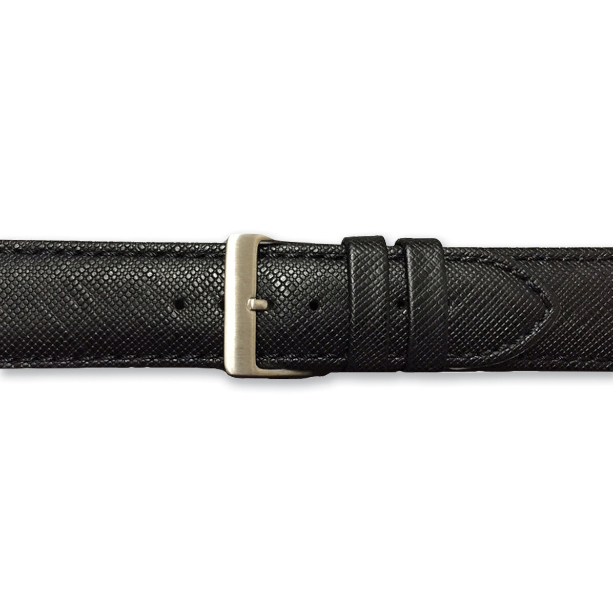 12mm Black Saffiano-style Leather Watch Band BA342-12