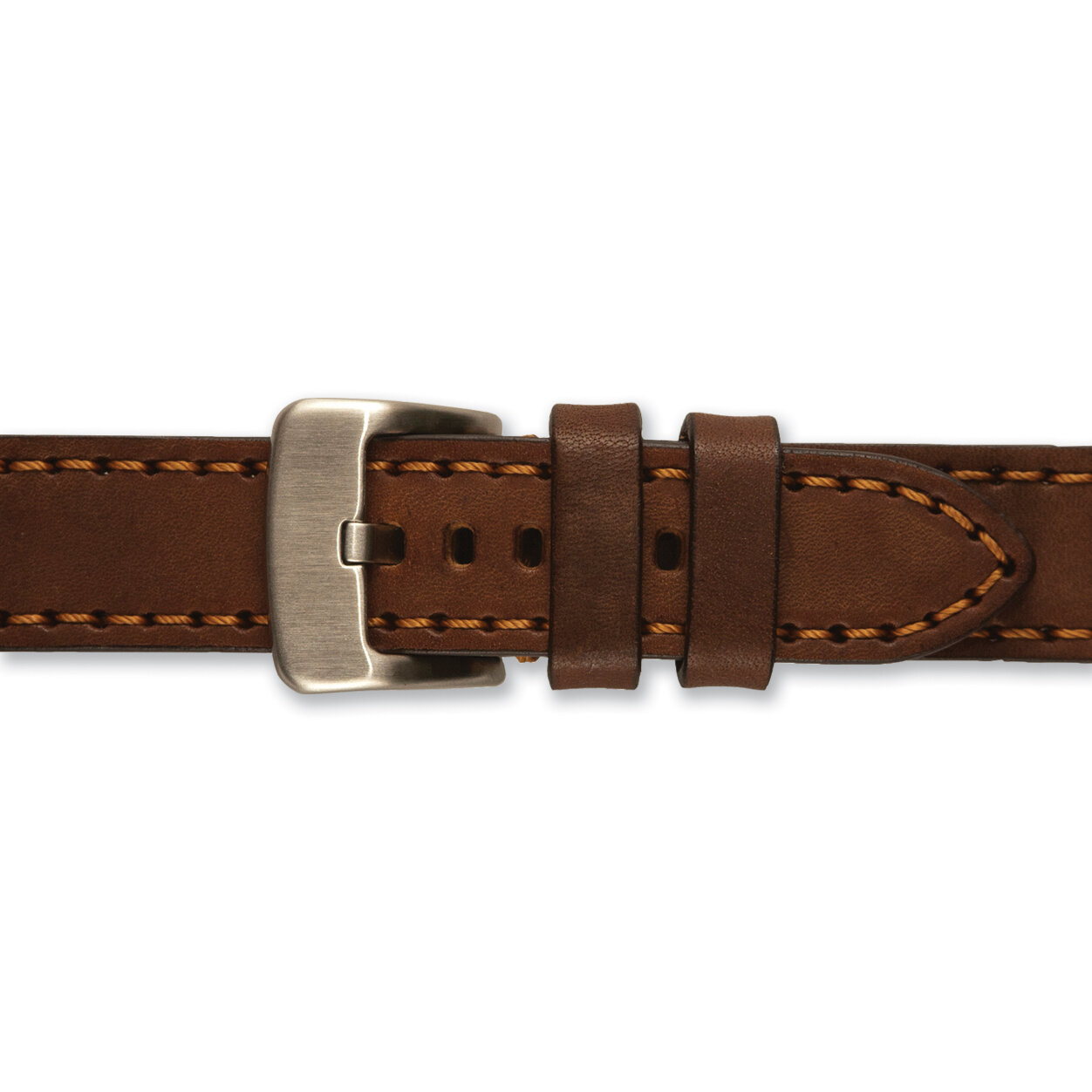 22mm Brown w Brown Stitching Sport Calfskin Watch Band  BA344-22, MPN: BA344-22,
