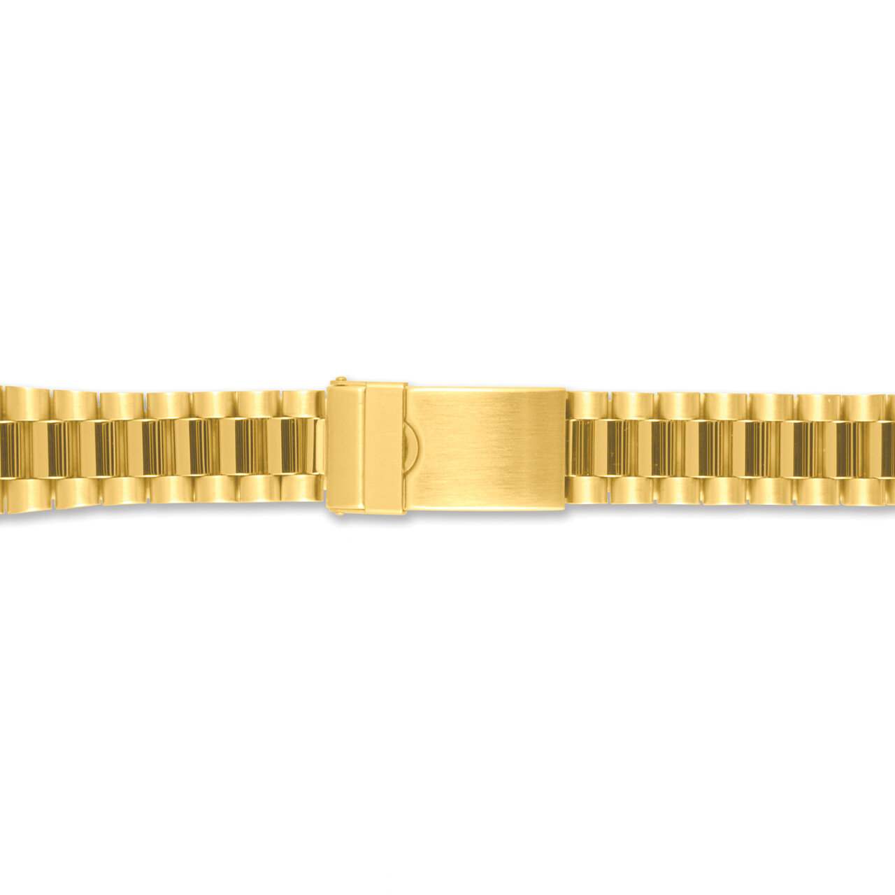 Mens 18-22mm Yellow Oyster-style Stainless Steel Watch Band BA350