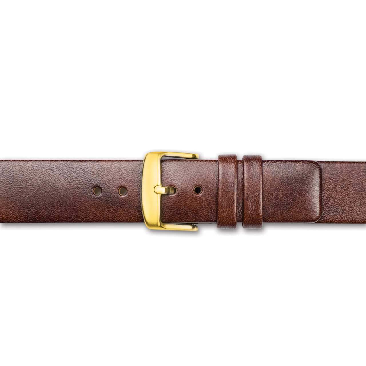 22mm Havana Italian Calfskin Square End Gold-tone Buckle Watch Band  BA354-22, MPN: BA354-22,