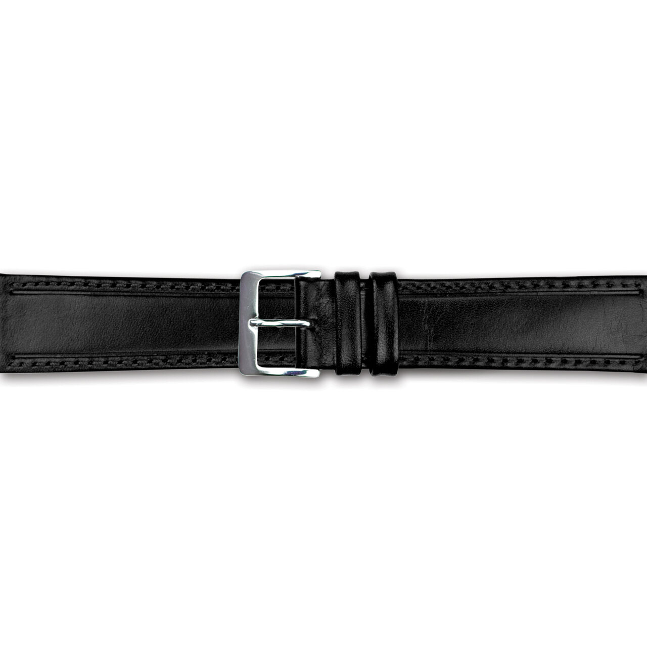 18mm Black Genuine Calf Leather Watch Band BA358-18