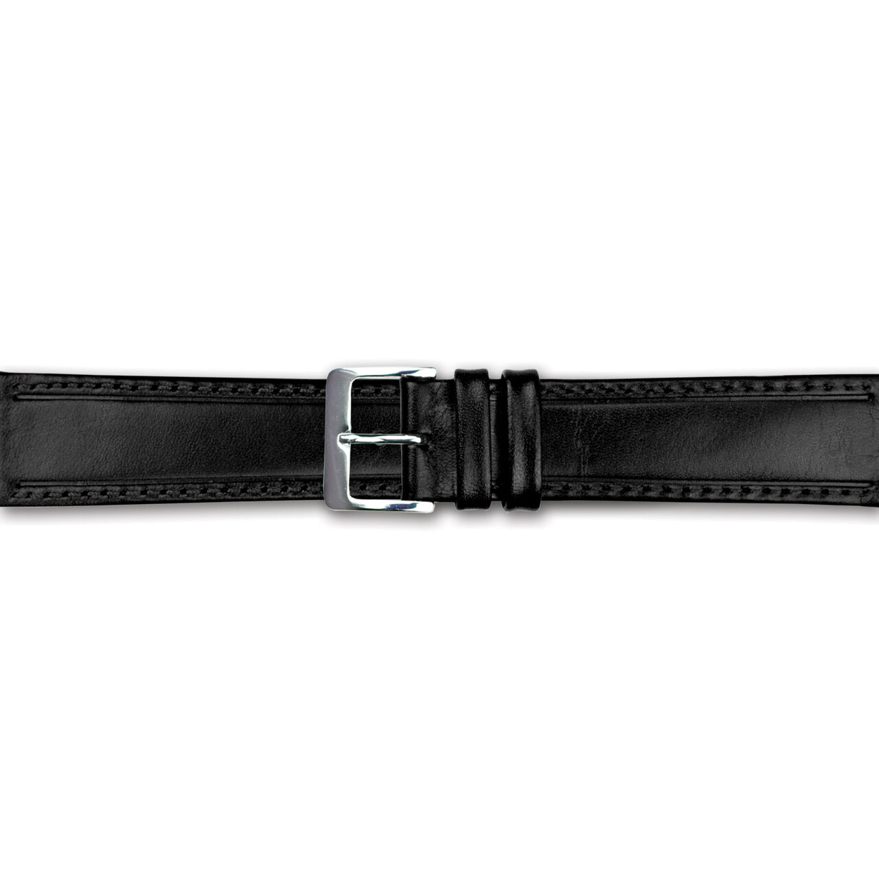 20mm Black Genuine Calf Leather Watch Band  BA358-20, MPN: BA358-20,