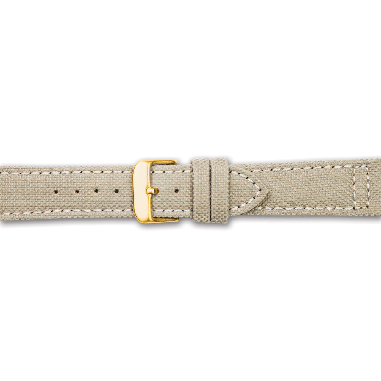18mm Tan Canvas Leather Lining Gold-tone Buckle Watch Band  BA388-18, MPN: BA388-18,